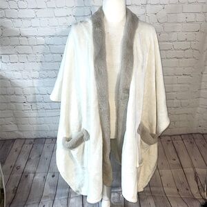 Shawl, cape, wrap.SUPER SOFT   Ivory and tan. Seems new without tags. One size